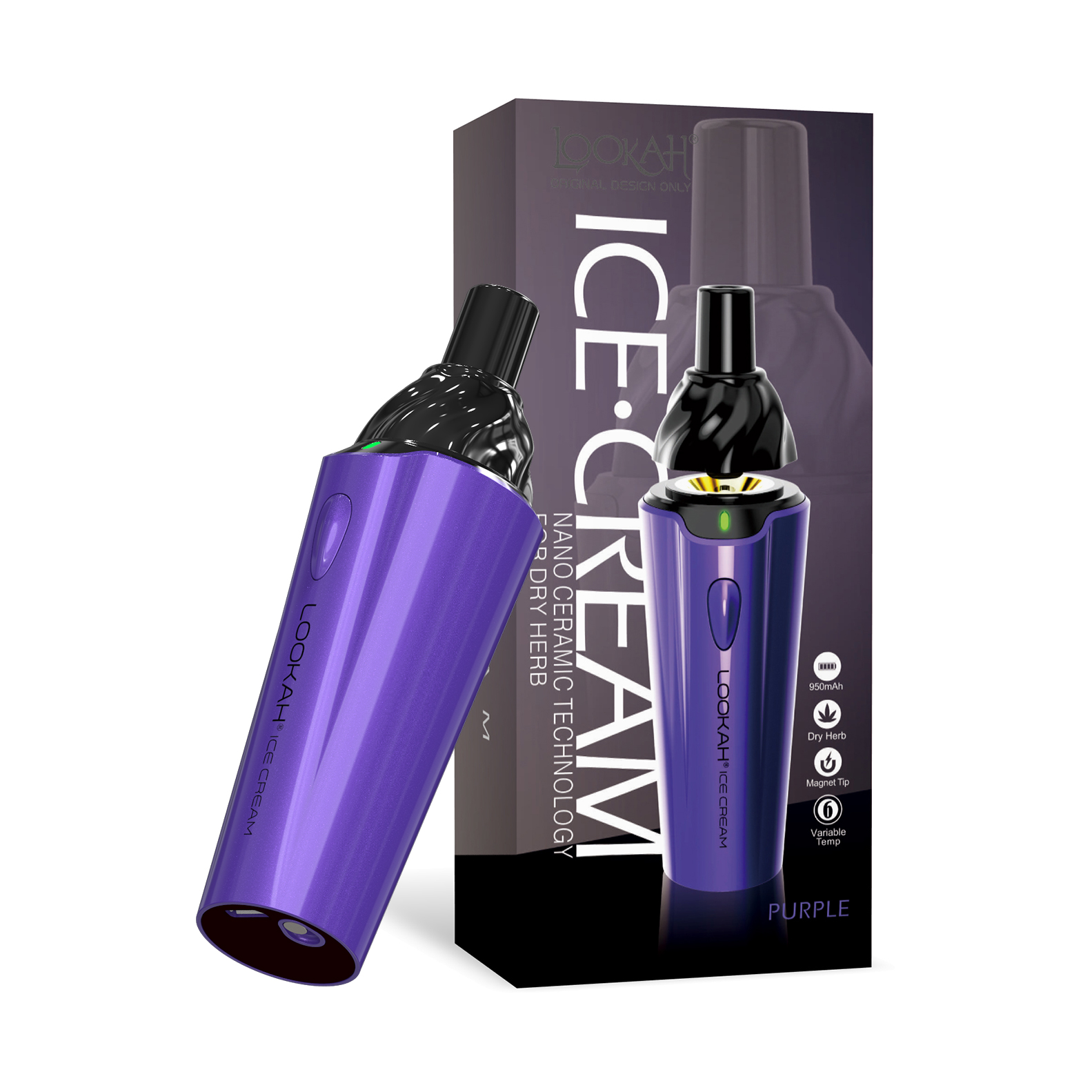 Lookah Ice Cream Vaporizer, thc, , dry herb, flower, conduction